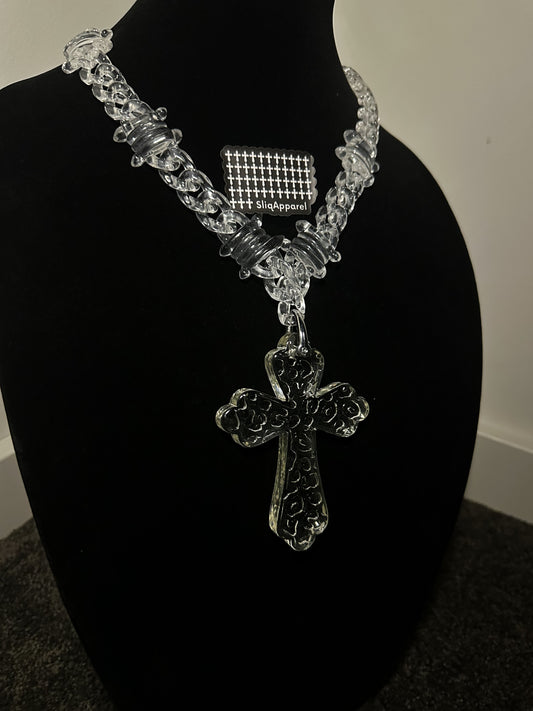 Frosted Barb Cröss Linked Chain