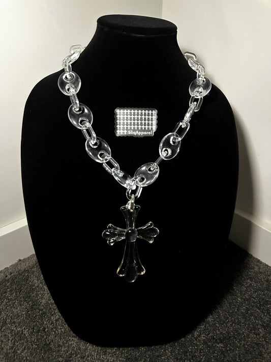 Clear Aura Cröss Linked Chain