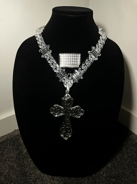 Frosted Barb Cröss Linked Chain